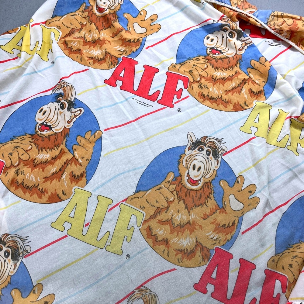 Vintage 1987 ALF Twin Fitted Sheet Alien Productions 80s Retro Kids Bedding